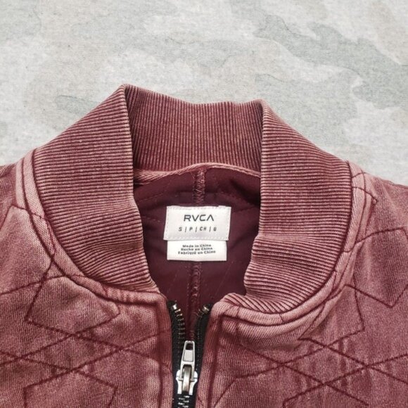 RVCA Jacket Womens Small Red Full Zip Bomber - Picture 4 of 11